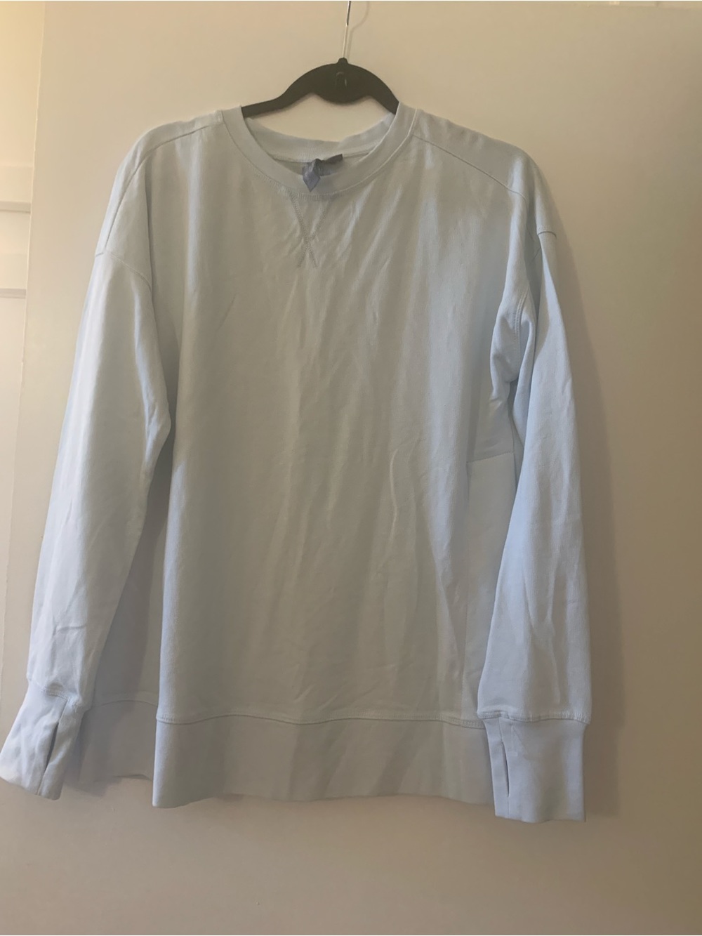 Women Light Blue Crewneck Sweater